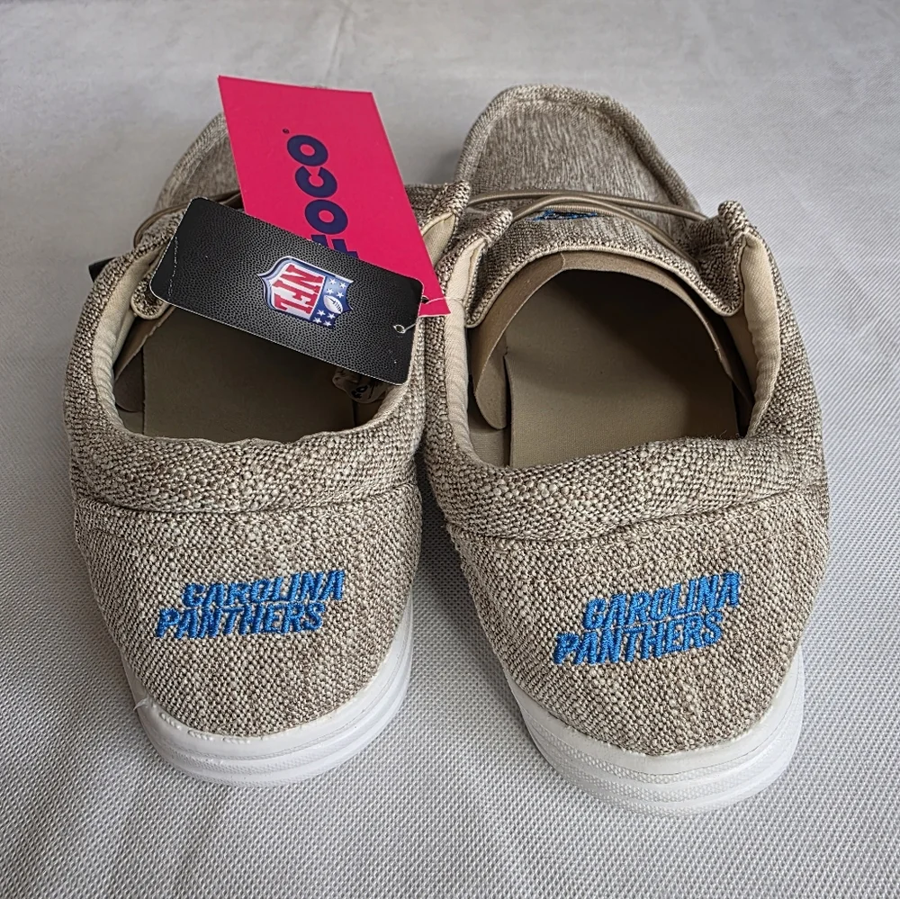 FOCO Men's NFL Team Logo Lightweight Loafers Carolina Panthers Size L 11/12 NWT